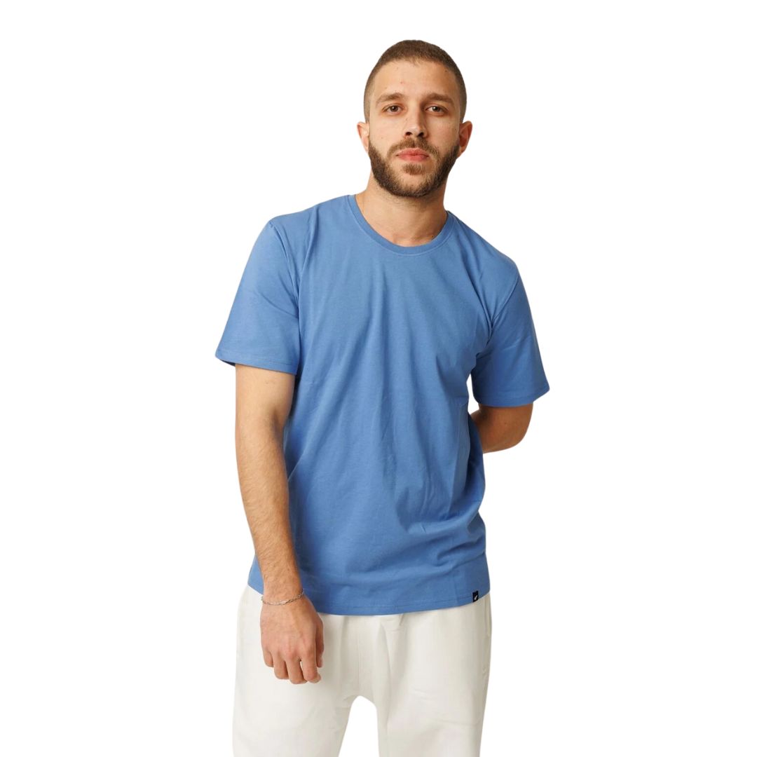 Cloud Cotton Comfort Tee In Light Blue
