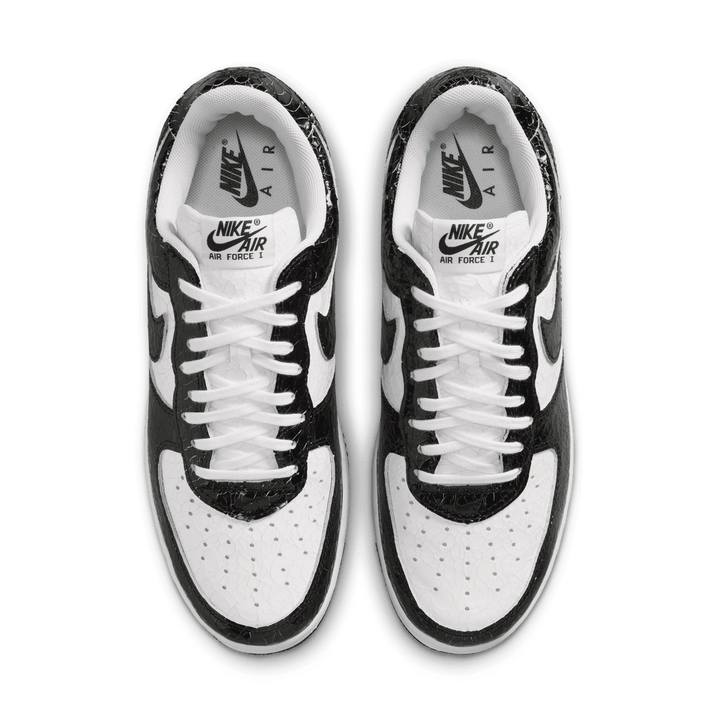 Air Force 1 Cracked Leather 'Black White'