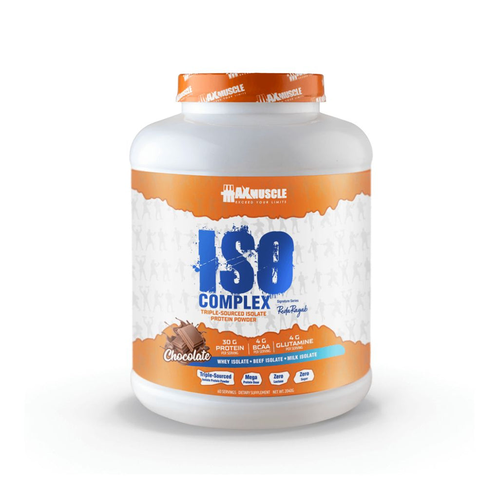 Max Muscle Iso Complex Triple Sourced Isolate Protein Powder Reda Ragab Signature Series 60Serv. 2040G Chocolate