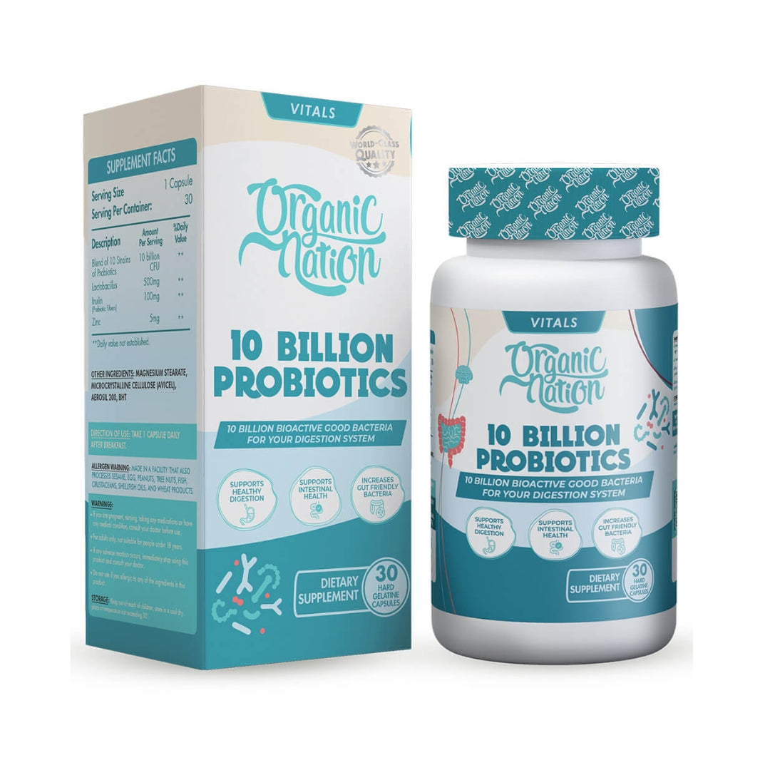 Organic Nation 10 Billion Probiotics 30Serv. 30 Capsules