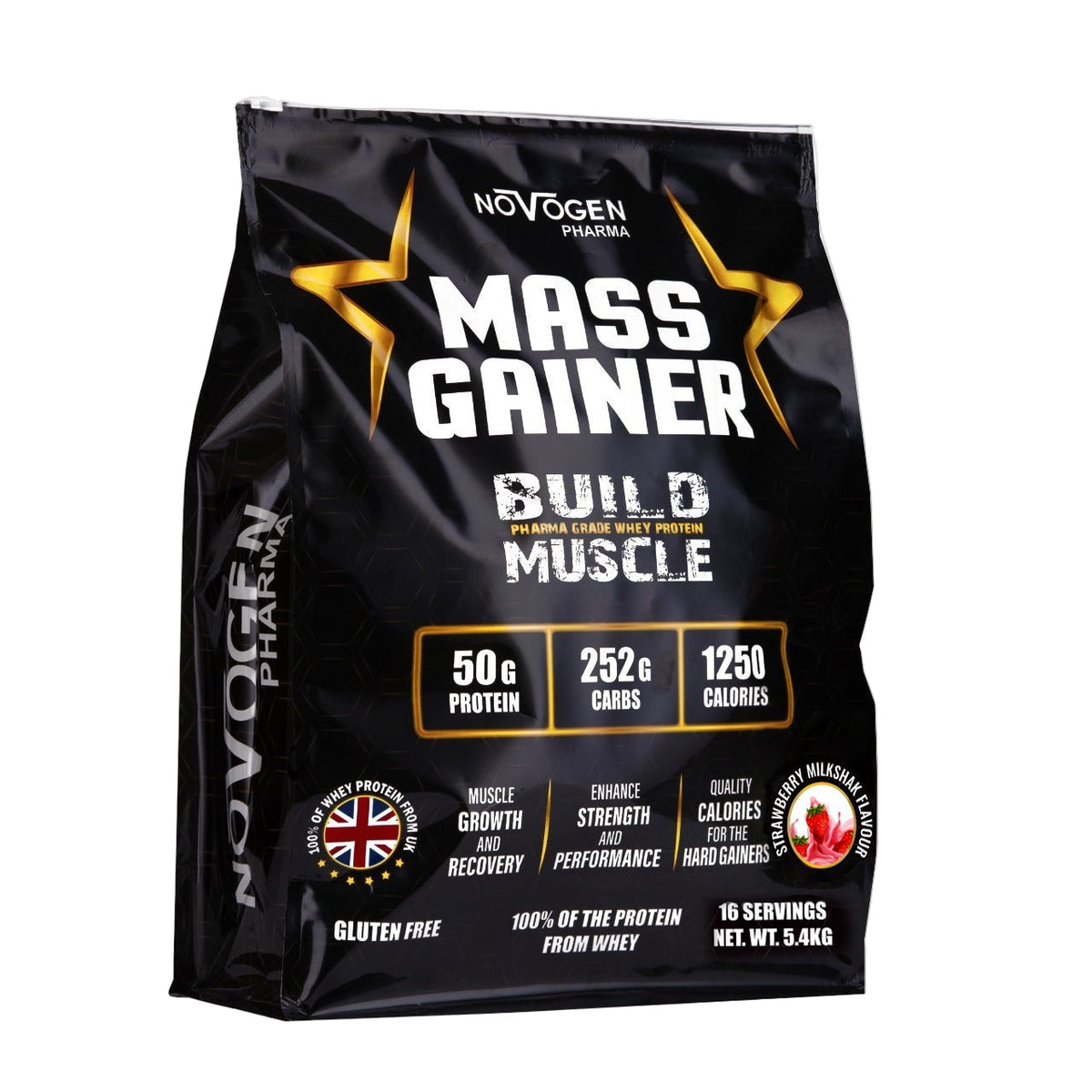 Mass Gainer Strawberry Milkshake 5.4 KG - 16 Servings