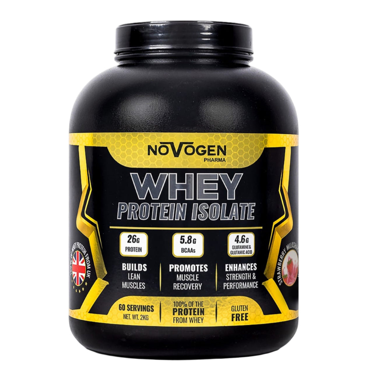 Whey Protein Isolate Strawberry Milkshake  2KG - 60 Servings