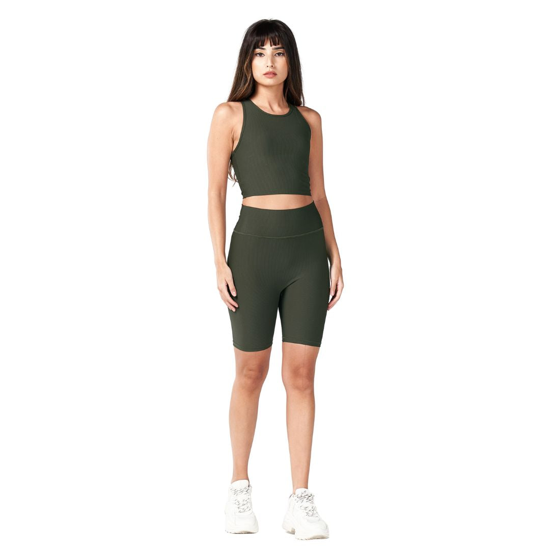 Code Ribbed Crop Tank Top