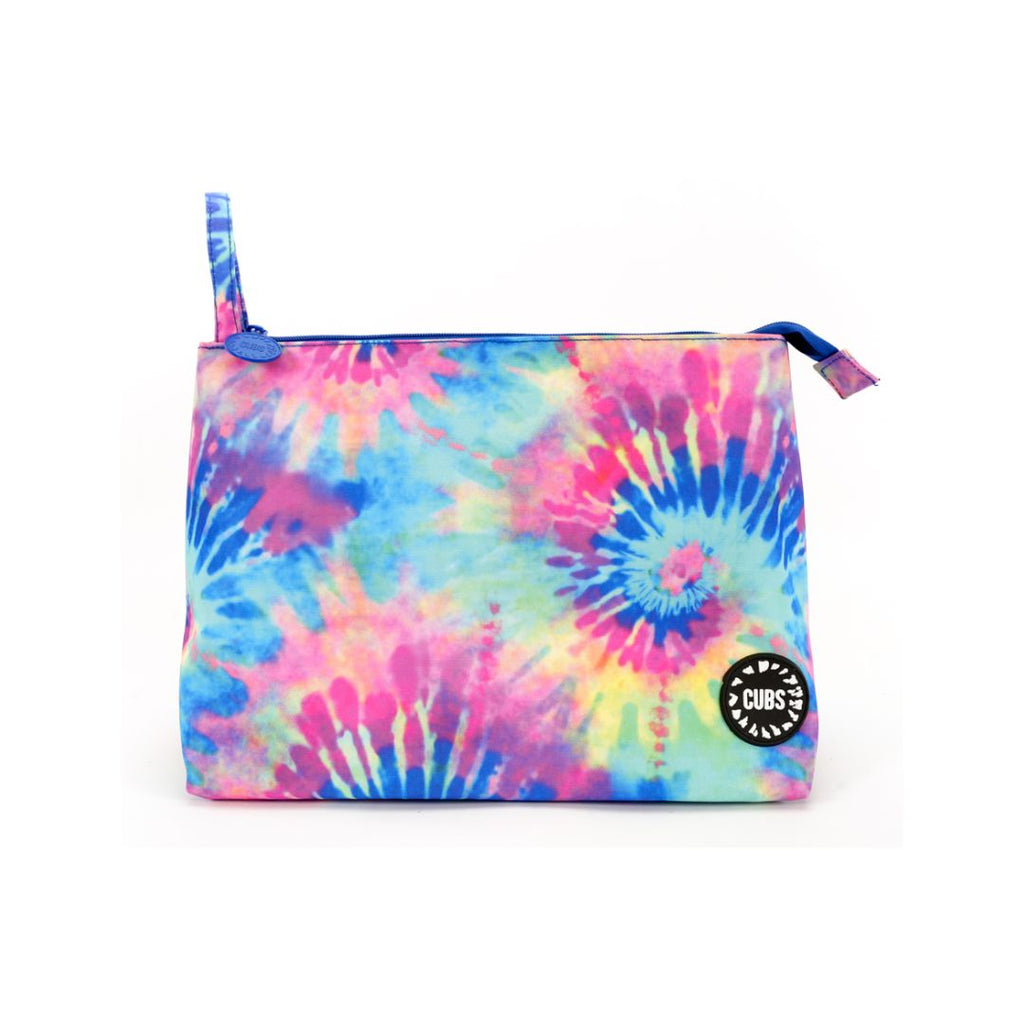 Colorful Tie Dye Pink & Turquoise Large Pouch