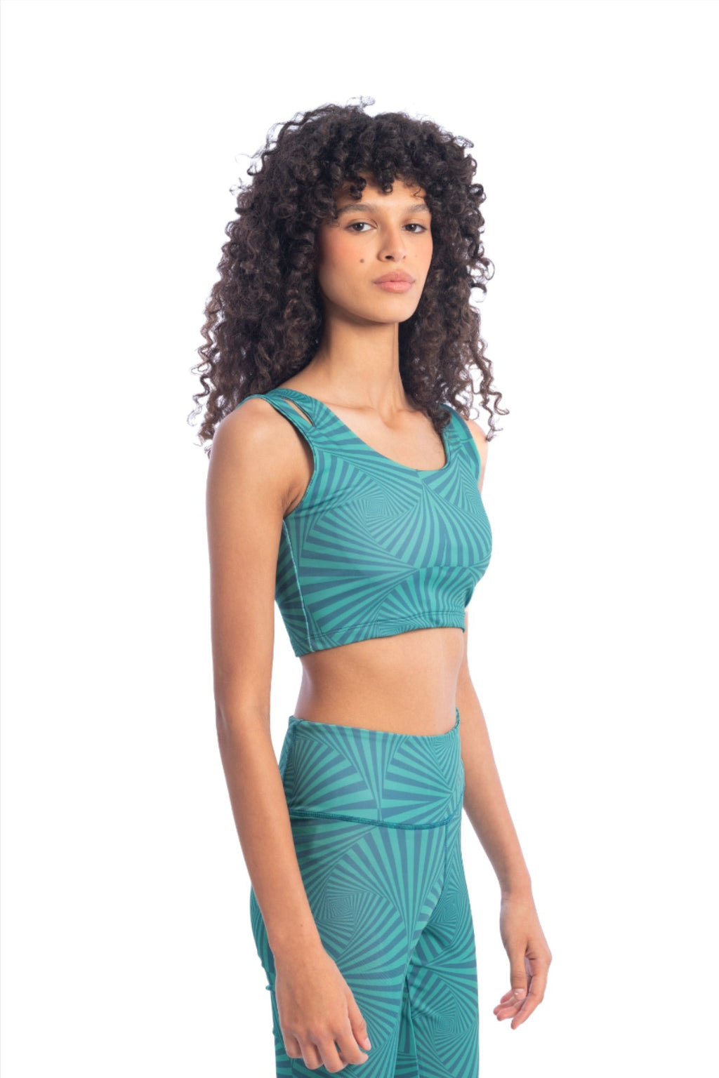 NYA Striped Retro Double Strap Sports Bra