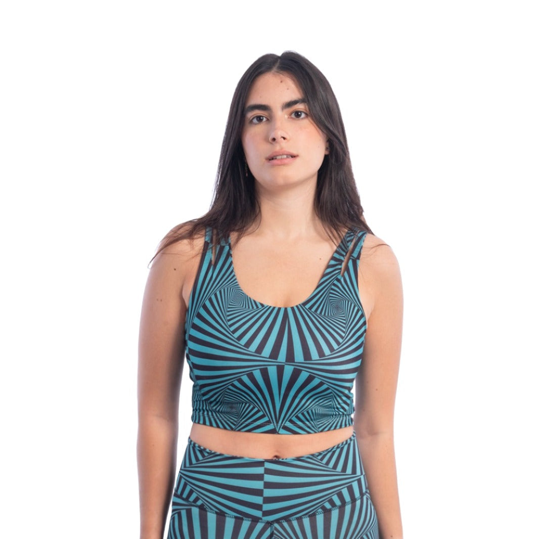 NYA Striped Retro Double Strap Sports Bra